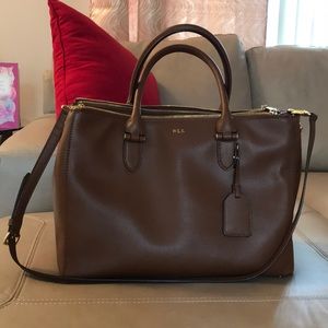Brown Lauren Ralph Lauren Newbury Satchel!
